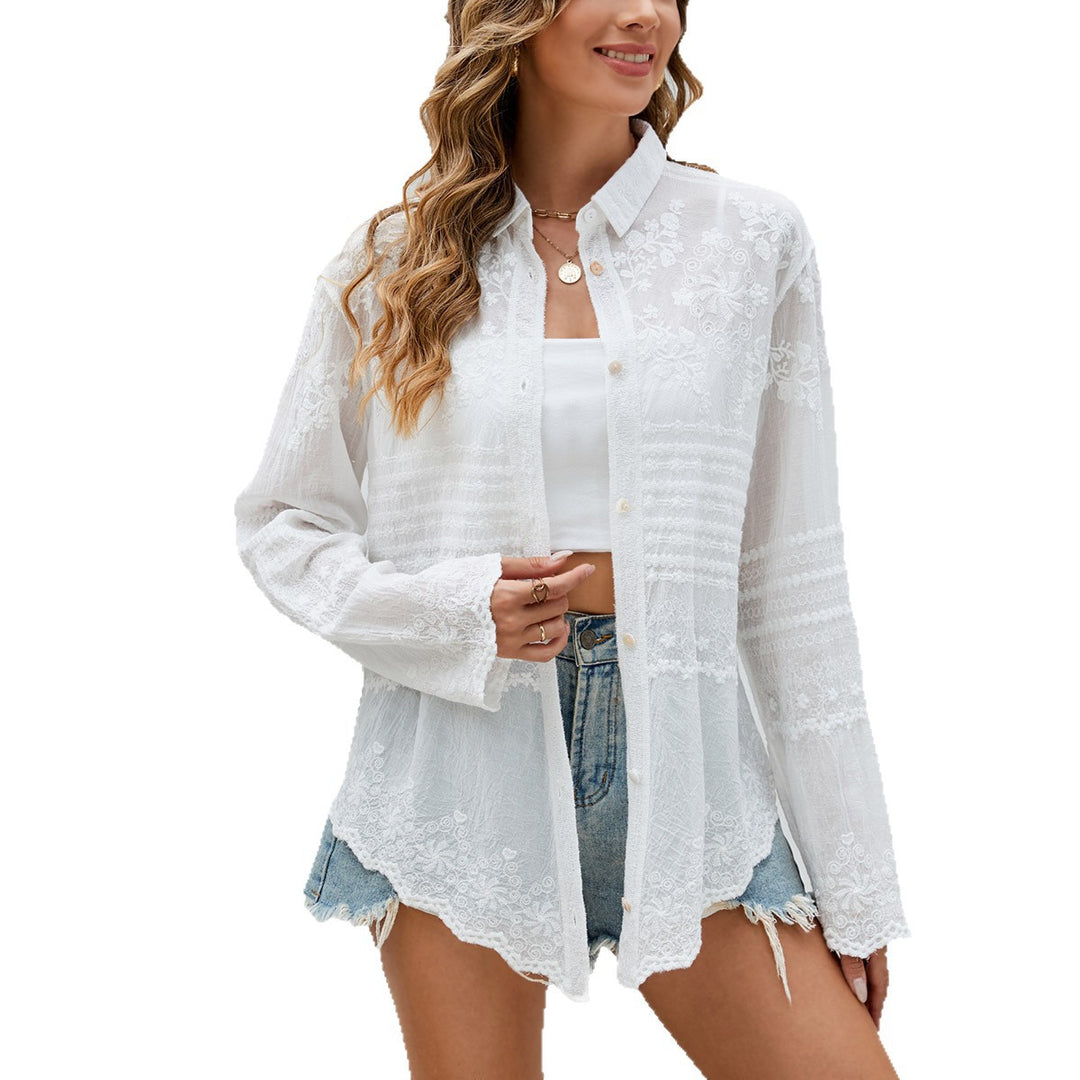 Dame Broderet let sommerbluse Stilla