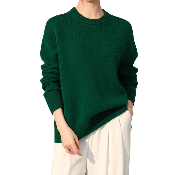 Femme Klassisk Strikpullover Stilla