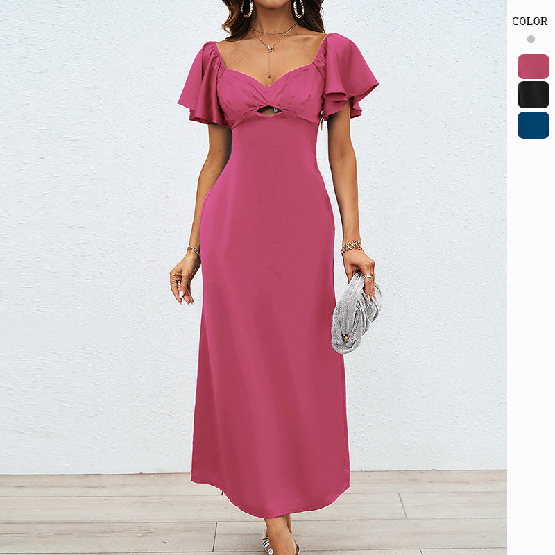 Damer maxi tøj med off-shoulder design, elegant knuddetail og flydende stof Stilla
