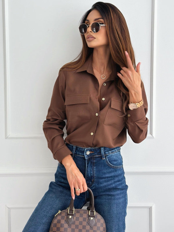 Dame Elegant og moderne longshirt med påsyede lommer Stilla
