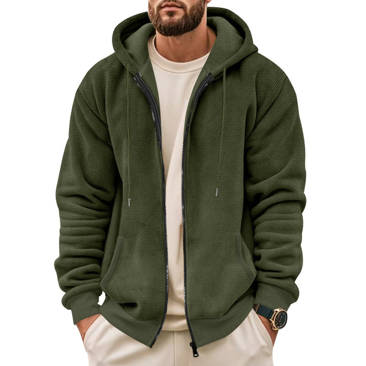 Herren fleece-hoodie med praktisk lynlås og åndbar struktur Stilla