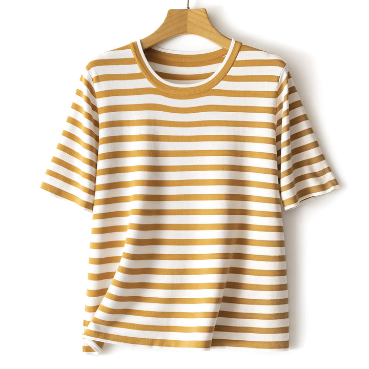 Damer Casual Stribet Kortærmet T-Shirt Stilla