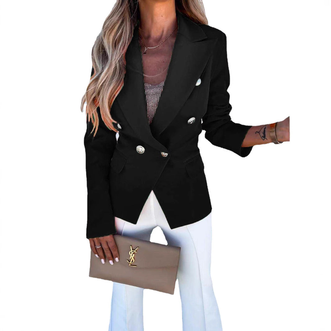Damer Elegant Blazer med dobbelt knaplukning og bred revers Stilla