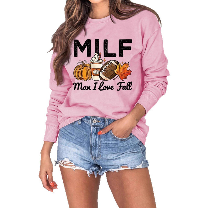 Kvinder sweatshirts med efterårselement motiv og inspirerende tekst Stilla