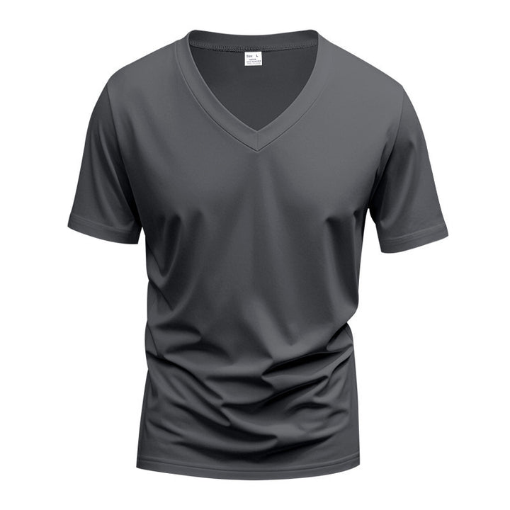 Herrer Sporty Kortærmet T-shirt med V-hals og funktionelt mesh-stof Stilla