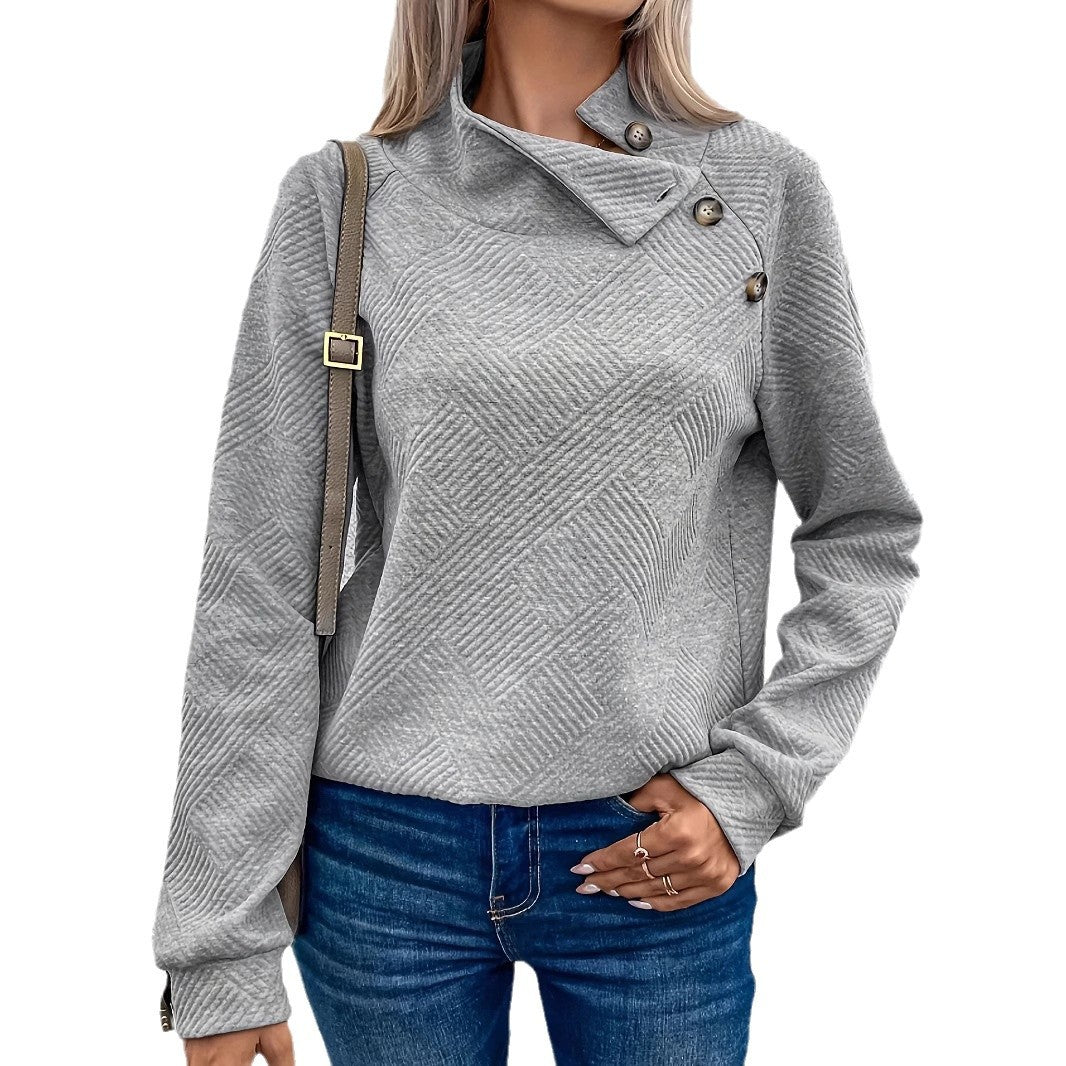 Dame moderigtig kravepullover med innovativ tekstur Stilla
