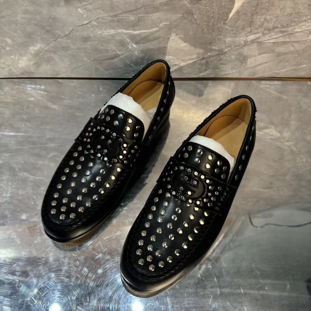 Mænds negledekorerede læderslippers Stilla