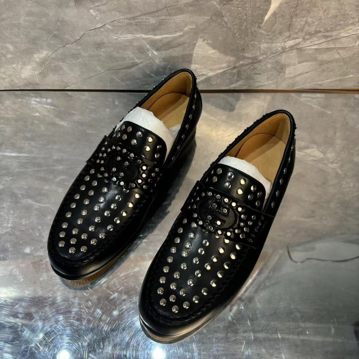 Mænds negledekorerede læderslippers Stilla