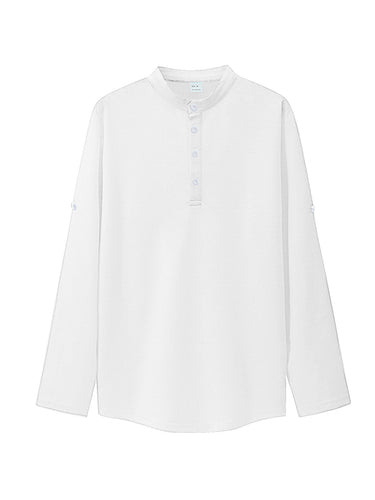 Herrer Langærmet Skjorte med Henley-Udskæring og åndbart Stof Stilla