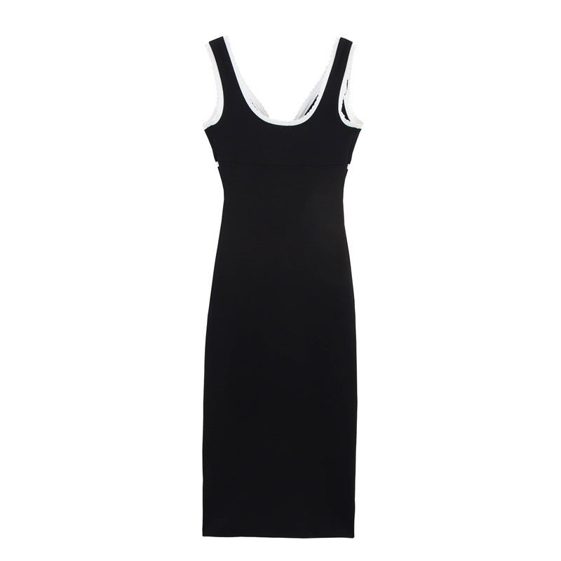 Femme Elegante V-hals Bodycon kjole med spidse accenter Stilla