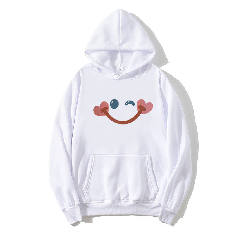 Kvinders hoodie med glad smiley-design Skovae