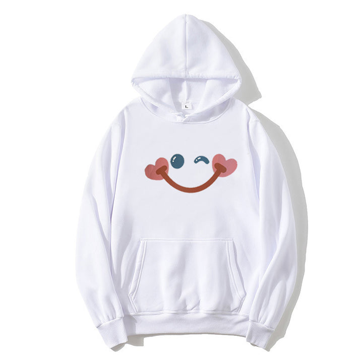 Kvinders hoodie med glad smiley-design Skovae
