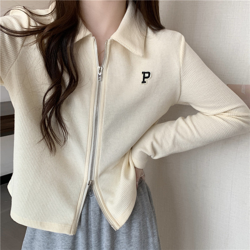 Femme Waffle Strik Zip-Up Jakke Stilla