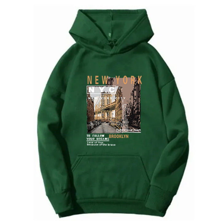 Kvinder hoodie med stilfuldt New York tryk Skovae