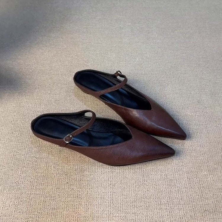 Damer Stilfulde Slingback Spidse Tå Ballerinas Stilla