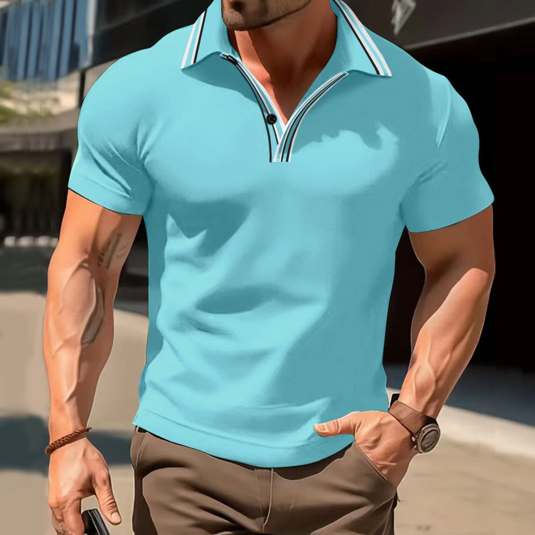 Herrer polo skjorte med moderne krave og struktureret design Stilla
