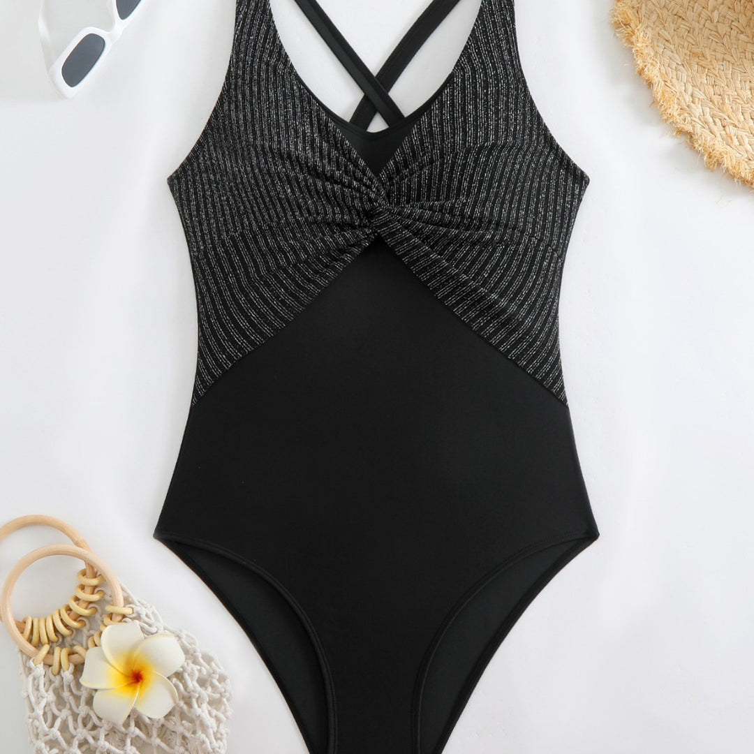 Damer Monokrom Jumpsuit med innovativt indpakningsdetalje og Racerback-verden Stilla