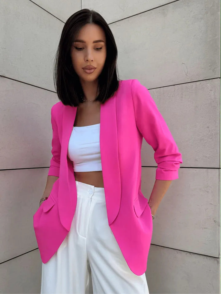 Dame Elegant Oversized Blazer med flot revers og afslappet snit Stilla