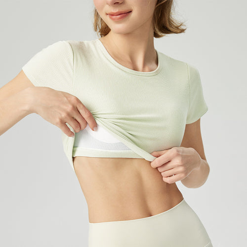 Dame Korte ærmet Rib-T-Shirt Stilla