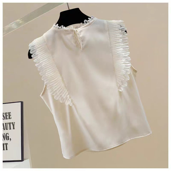 Damer Elegant Top med flæse detaljer og palietter Stilla