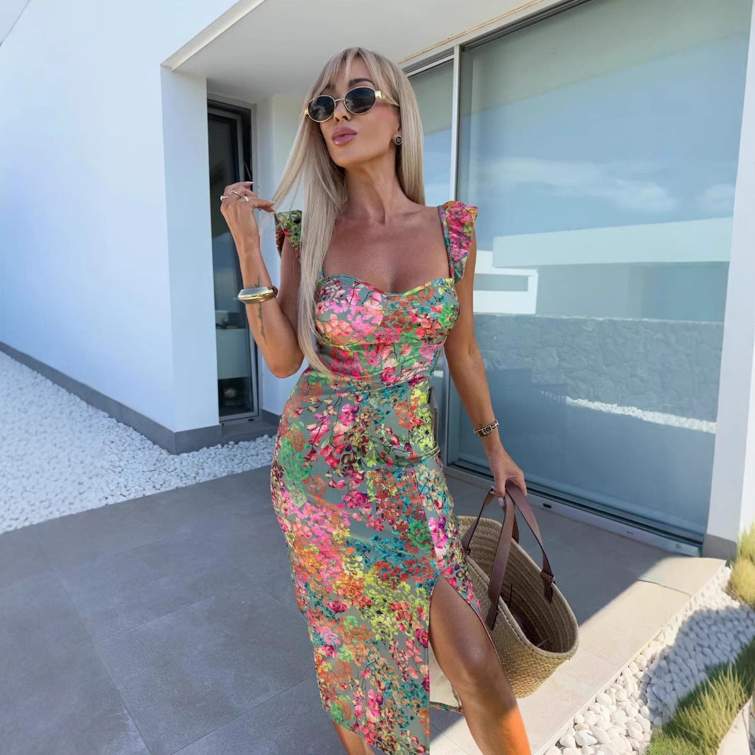Dame sommerkjole med blomsterdesign Stilla
