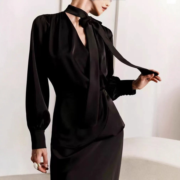Dame Elegant Vindkjole med Chiffon-effekt Stilla