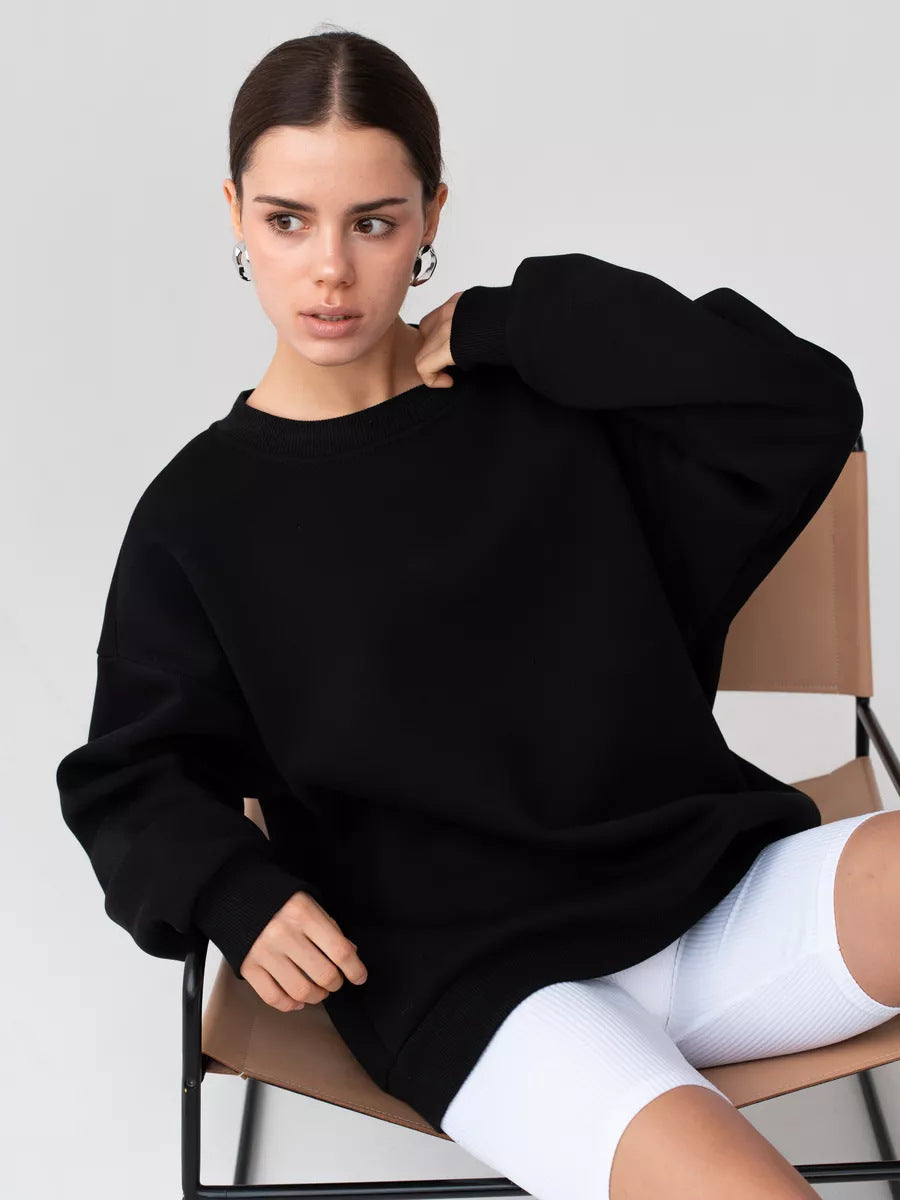 Kvinders afslappede sweatshirt med brede skuldre og blød foring Skovae