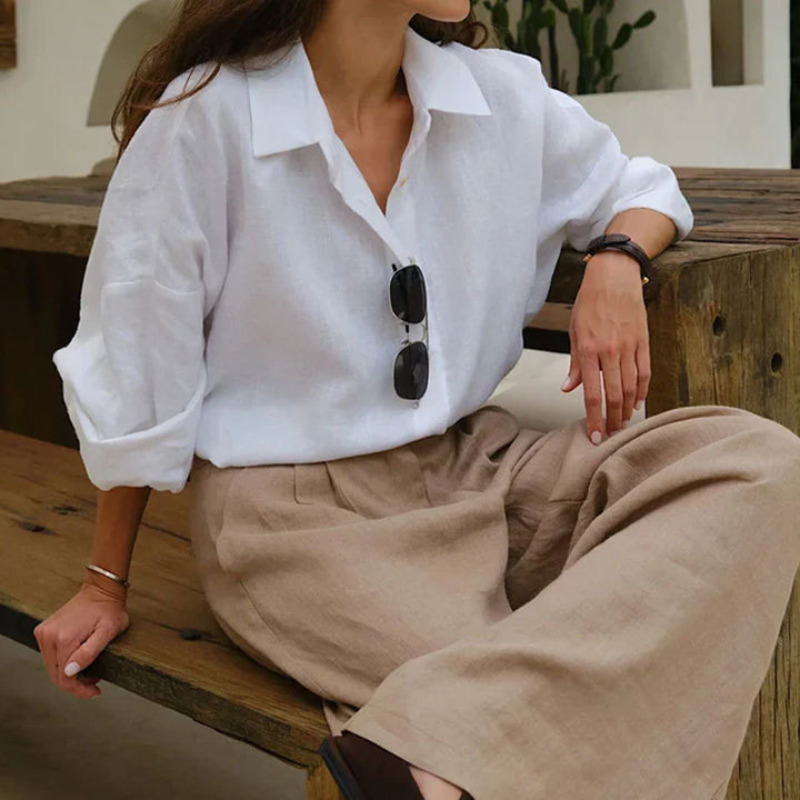 Dame luftig linned blouse Stilla
