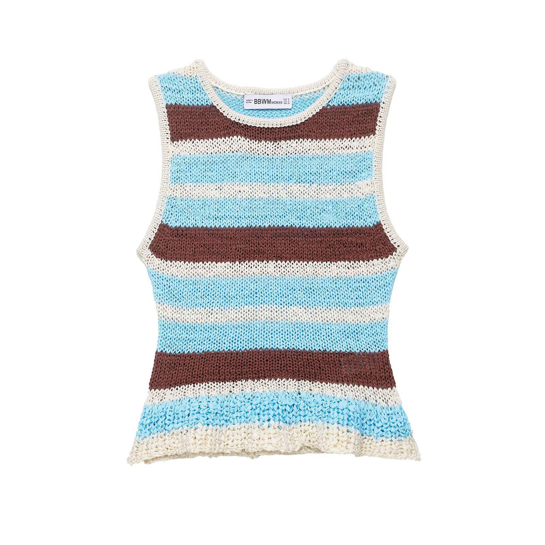 Femme Ribbede Strik Crop Top Stilla