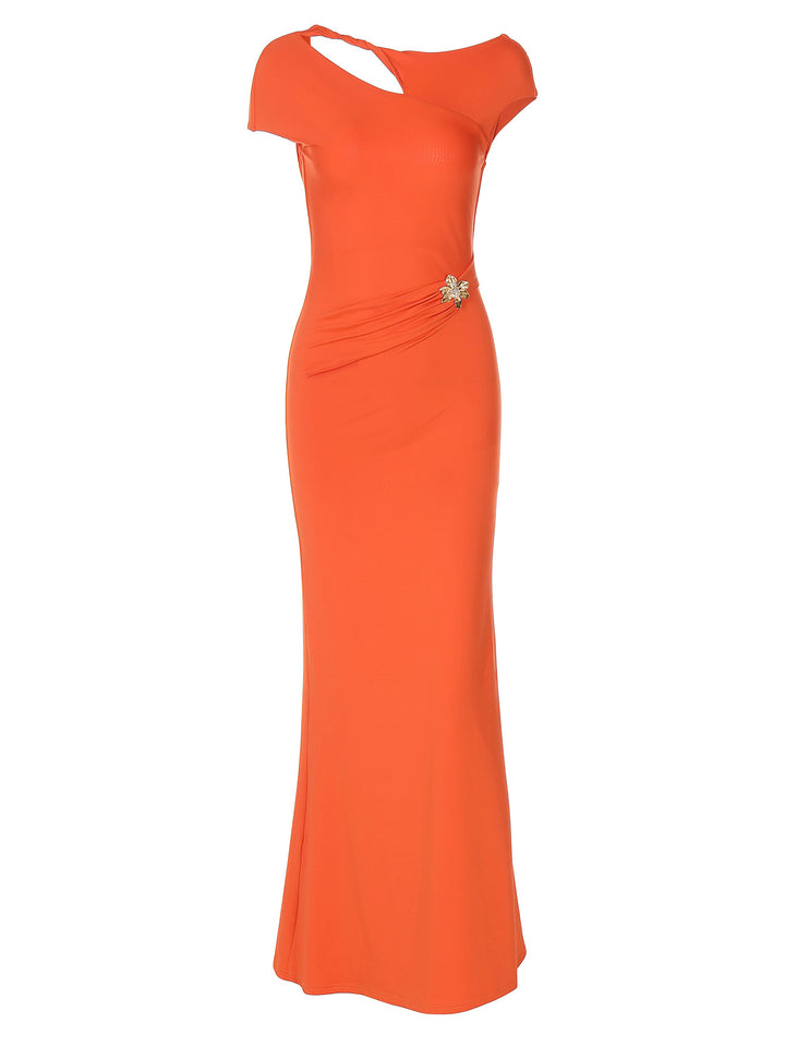 Dame Elegant Maxikjole med raffinerede cut-outs og smocked detaljer Stilla