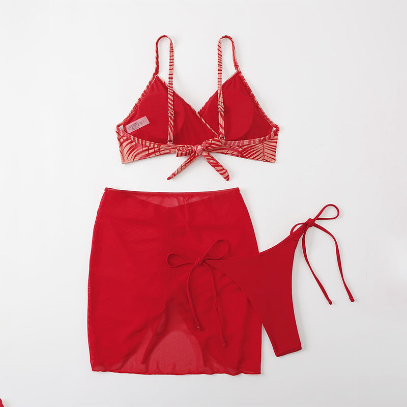 Dame Triangle-Bikini-Sæt med let nederdel og justerbare stropper Stilla