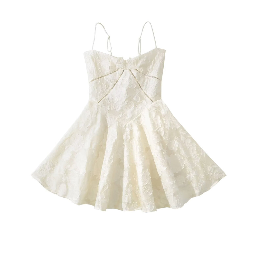 Femme Floral Spitze Flare Mini Kjole Stilla