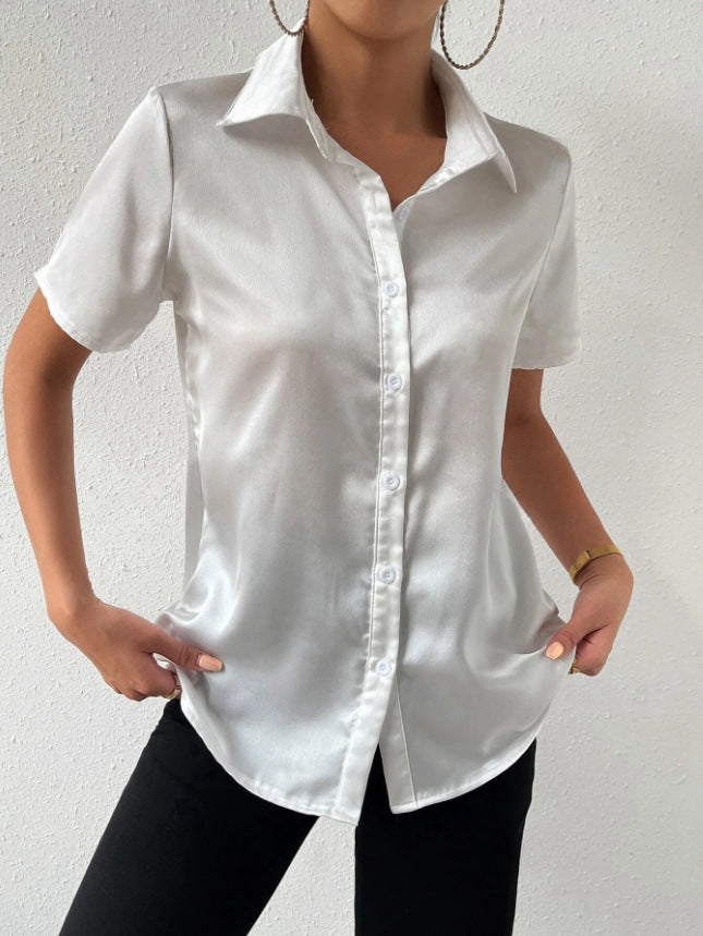 Dame elegant satinbluse Skovae