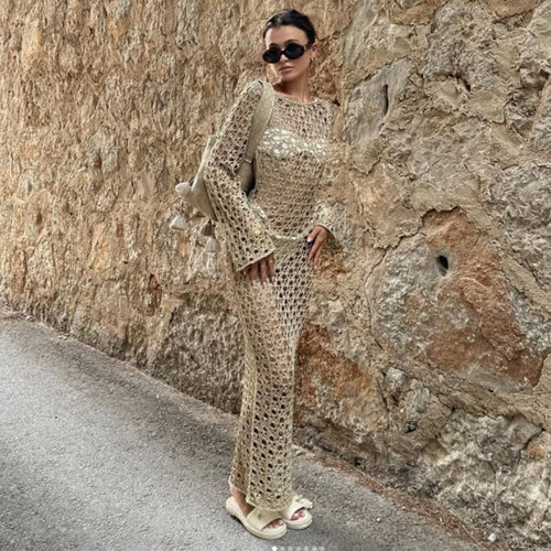 Dame Hæklet Strandkjole med løs pasform og flydende silhuet Stilla