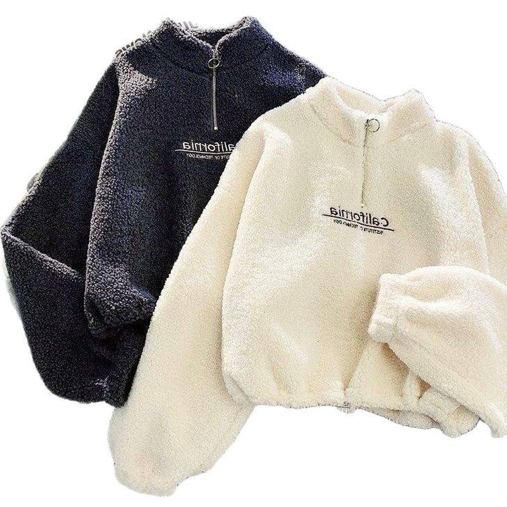 Kvindernes fleece pullover med stående krave og lynlås Skovae