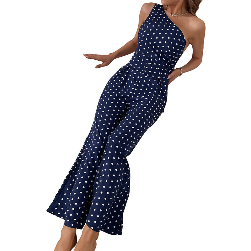 Damer asymmetrisk polka-dot maxi-kjole Stilla