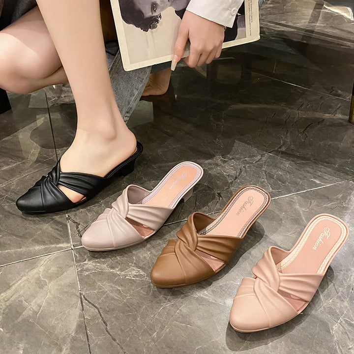 Dame elegante og komfortable mules med flettet overdel Stilla