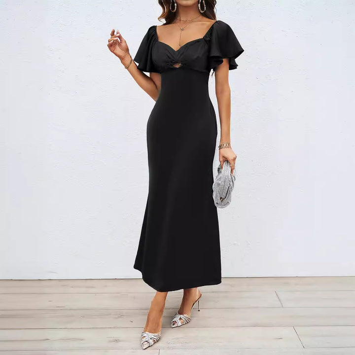 Damer maxi tøj med off-shoulder design, elegant knuddetail og flydende stof Stilla