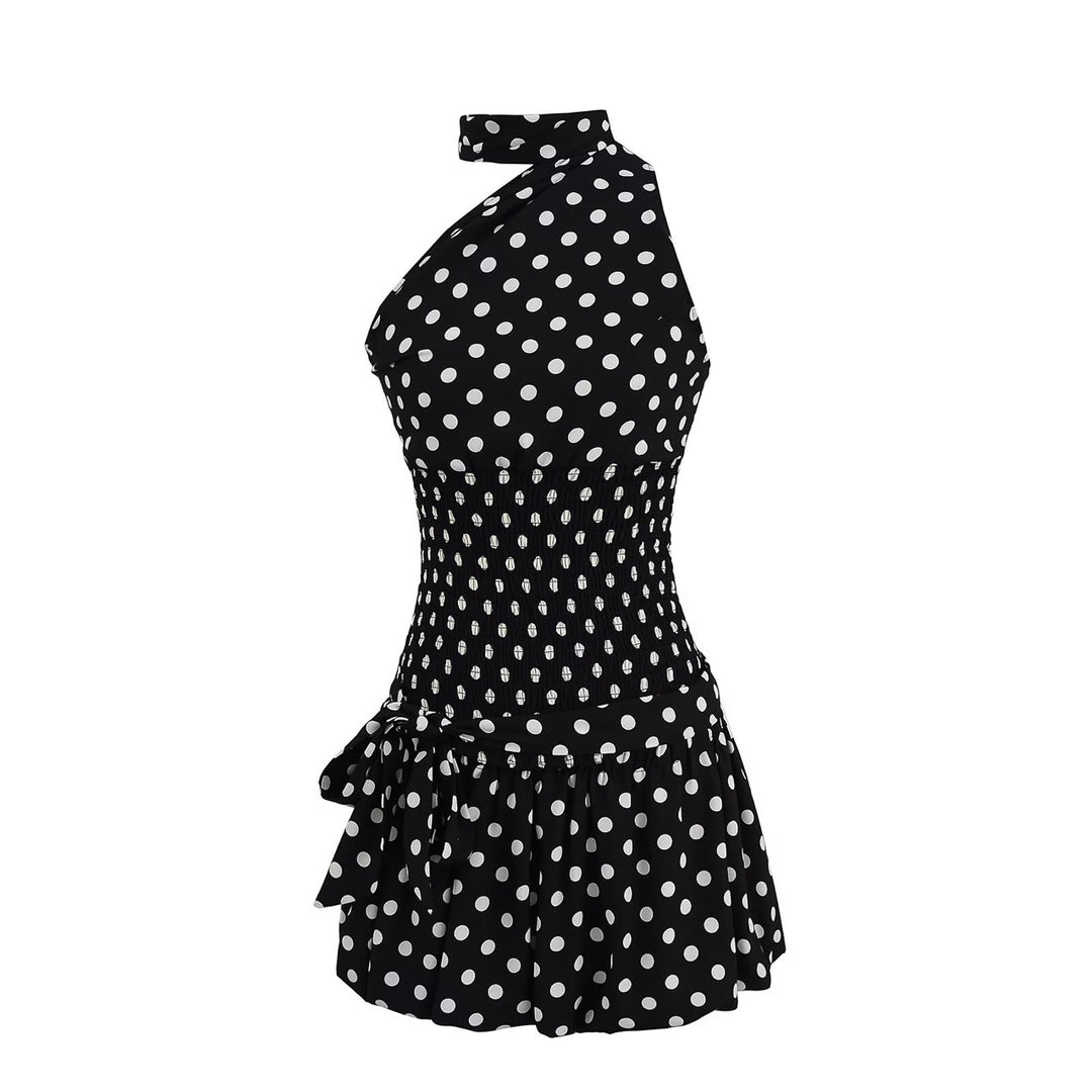 Femme Polka Dot Mini nederdel med sløjfedetalje Stilla