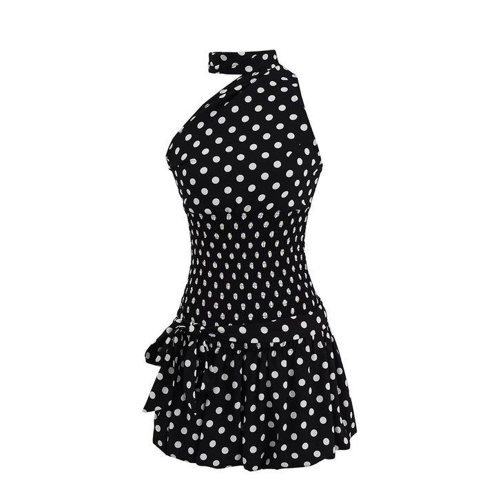 Femme Polka Dot Mini nederdel med sløjfedetalje Stilla
