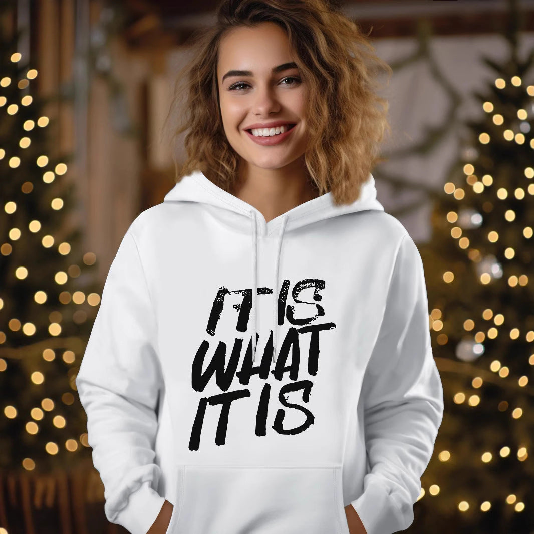 Kvinders hoodie med kreativ skrifttype og komfortabel pasform Skovae