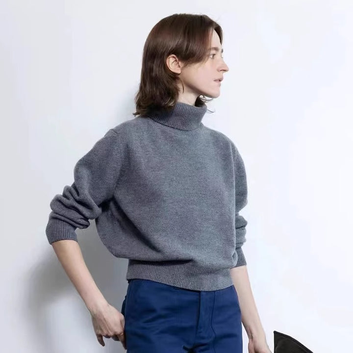Damer Langærmet Sweater med Høj Krave Stilla
