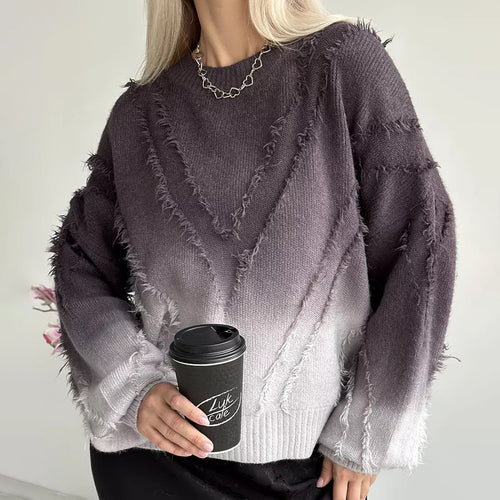 Femme Oversized Flosset Strikpullover Stilla