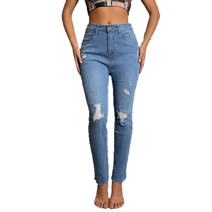 Dame afslappede skinny jeans i moderne destroyed look Skovae
