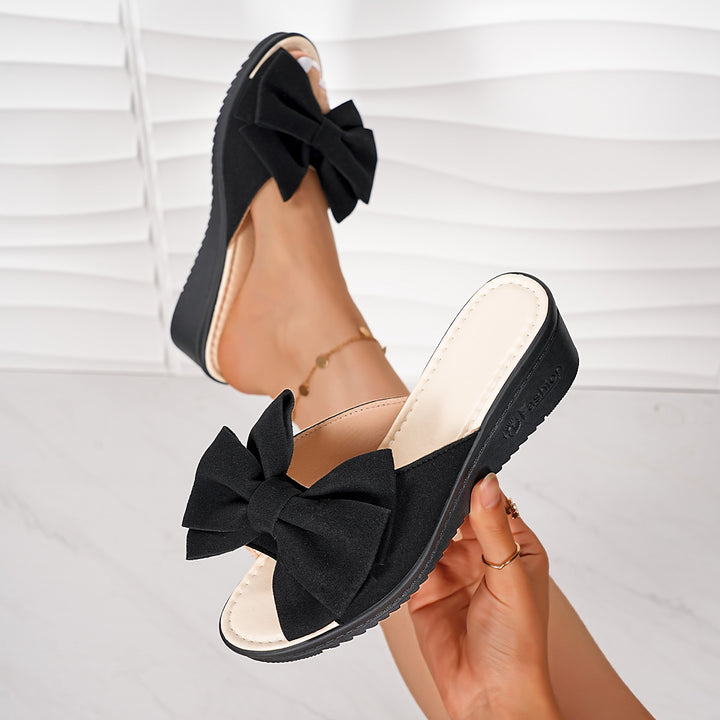 Dame elegante Wedge-sandaler med dekorativ sløjfe-detalje Stilla