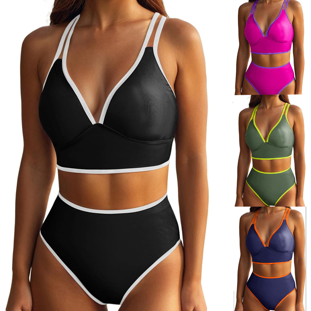 Dame bikini-sæt med elegant højt skåret trusse og justerbare stropper Skovae