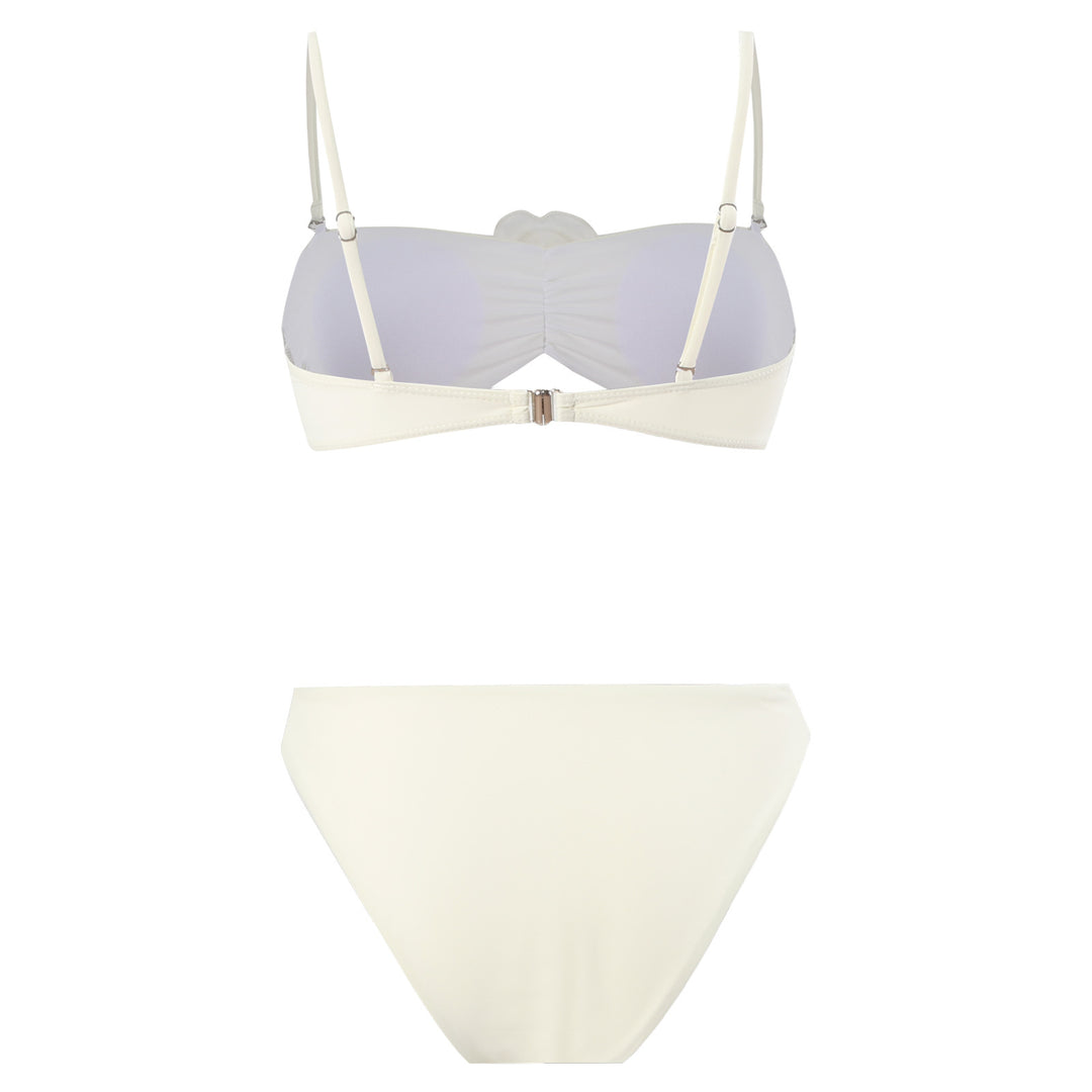 Dame Bikini-sæt med blomsterdetalje og justerbare stropper Stilla