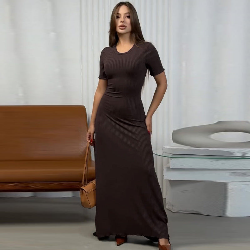 Dame Figurformet Maxikjole med elegante Flæsedetaljer Stilla