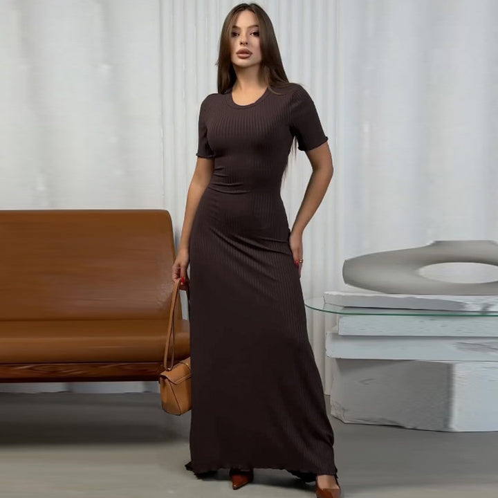 Dame Figurformet Maxikjole med elegante Flæsedetaljer Stilla