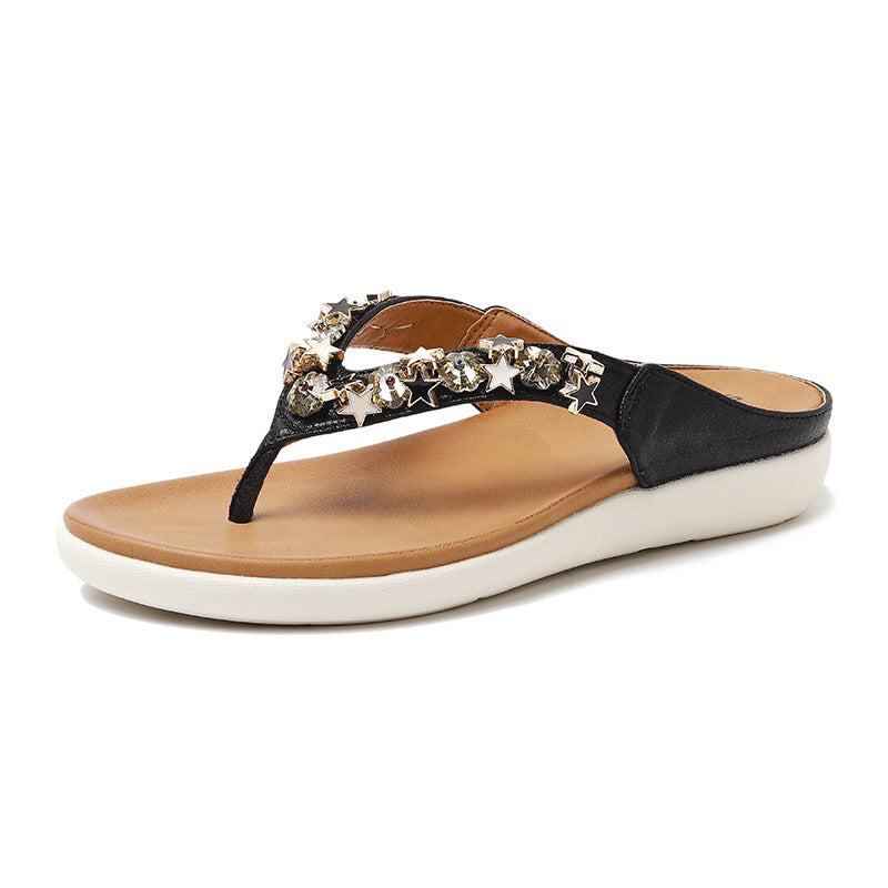 Dame Glamourøse Flip-Flops med elegant smykke detalje og komfortabel sål Stilla
